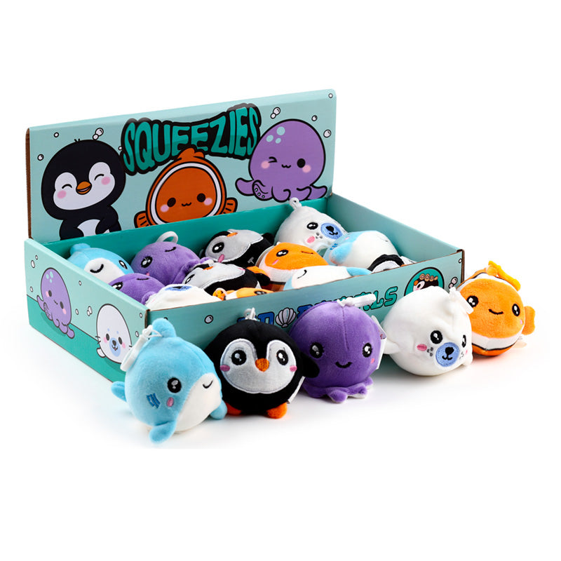 Adoramals Squeezies Sealife Plush Keyring in marine design