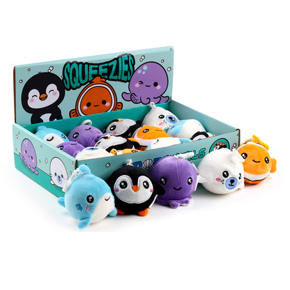 Adoramals Squeezies Sealife Plush Keyring in marine design
