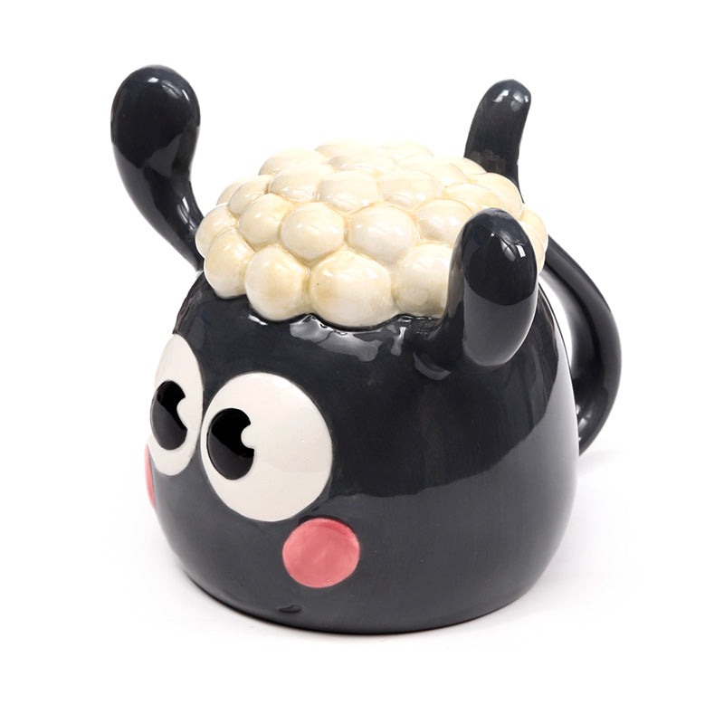 Novelty Upside Down Ceramic Mug featuring Shaun the Sheep