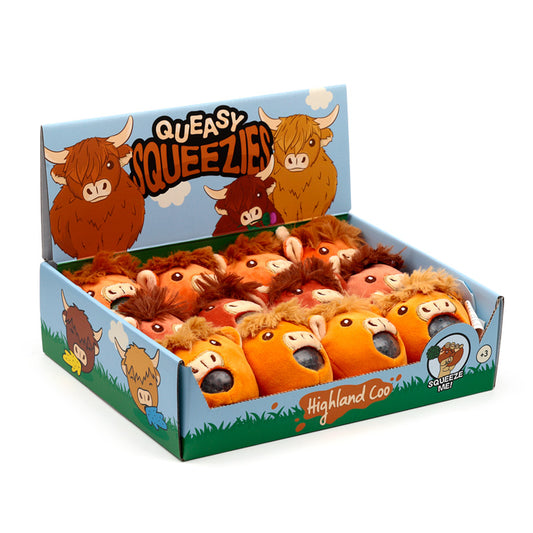 Queasy Squeezies Fidget Toy Highland Coo Cow front view