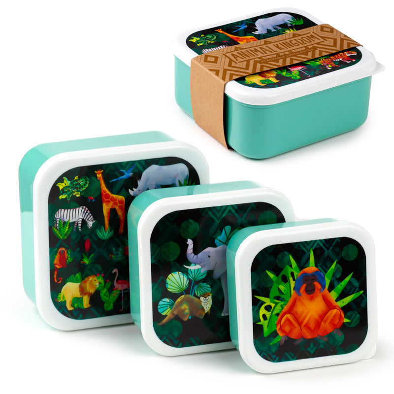 Animal Kingdom Lunch Boxes Set of 3 on Display