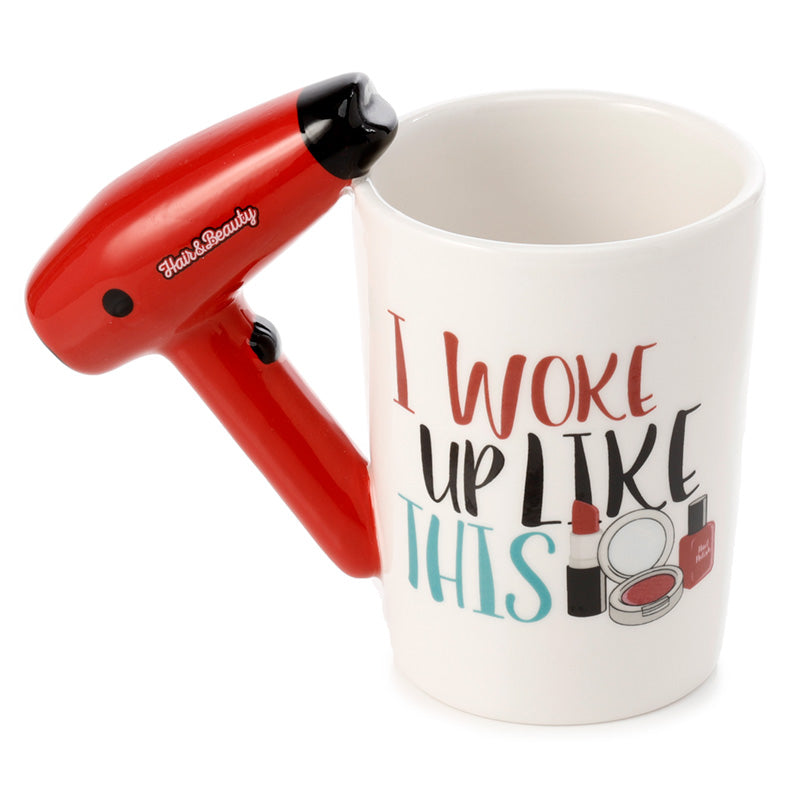 Unique hair drier ceramic mug for coffee or tea