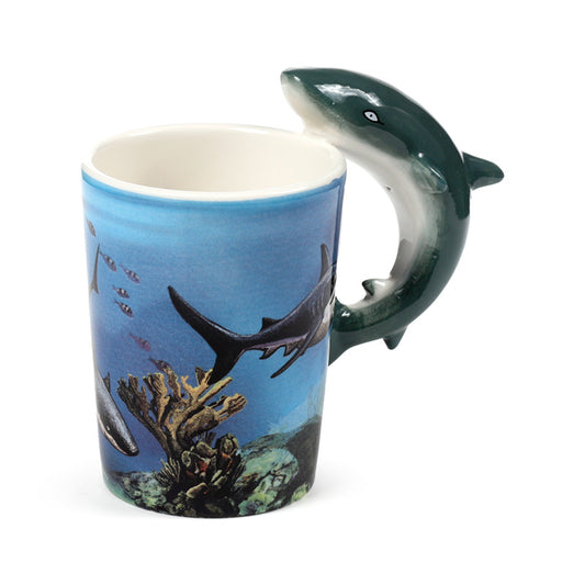 Lisa Parker Shark Shaped Handle Ceramic Mug - Front View