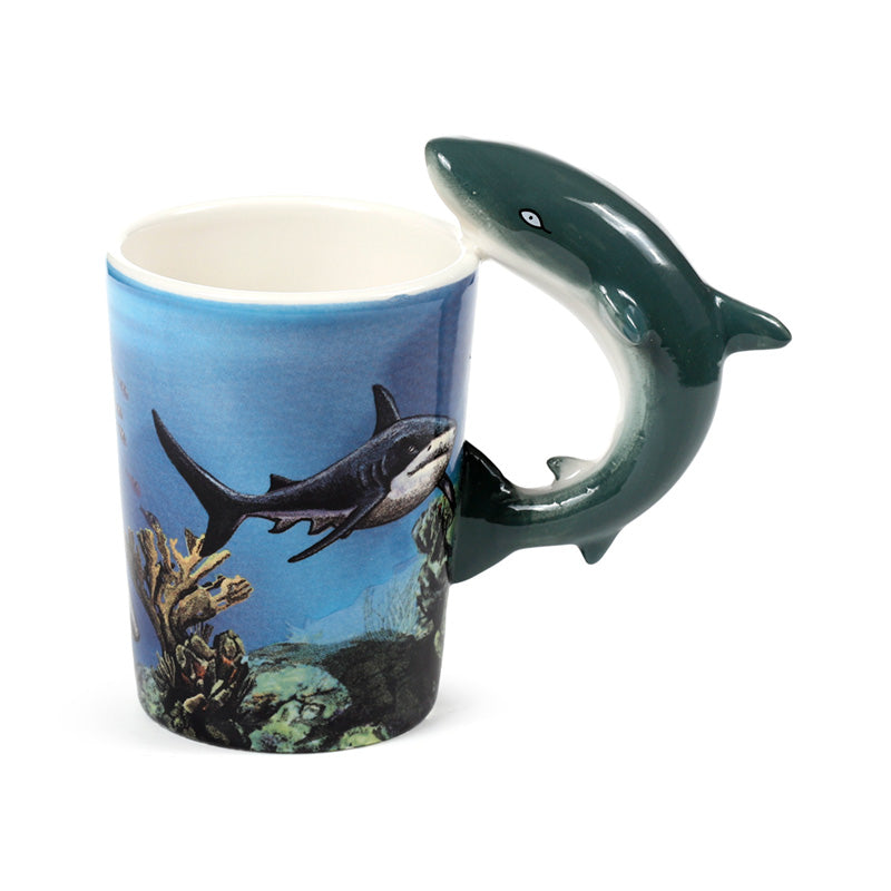 Lisa Parker Shark Shaped Handle Ceramic Mug - Close Up