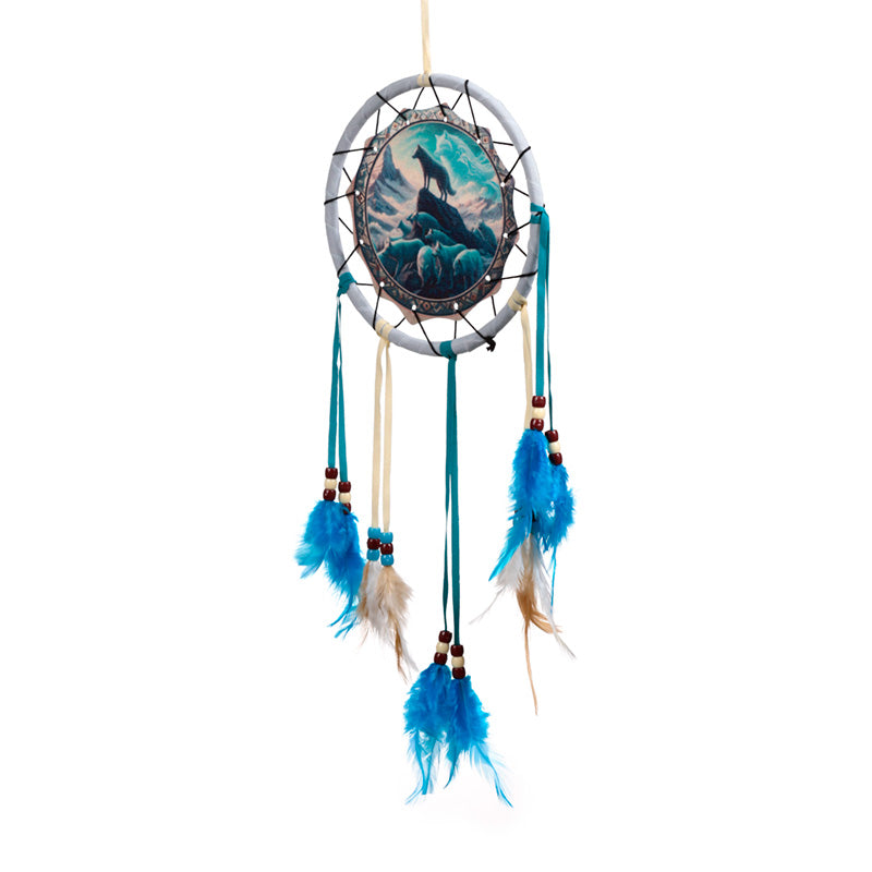 Spirit of the Wolf Pack Dreamcatcher close-up