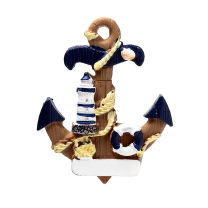 Nautical themed fridge magnet with parrot design