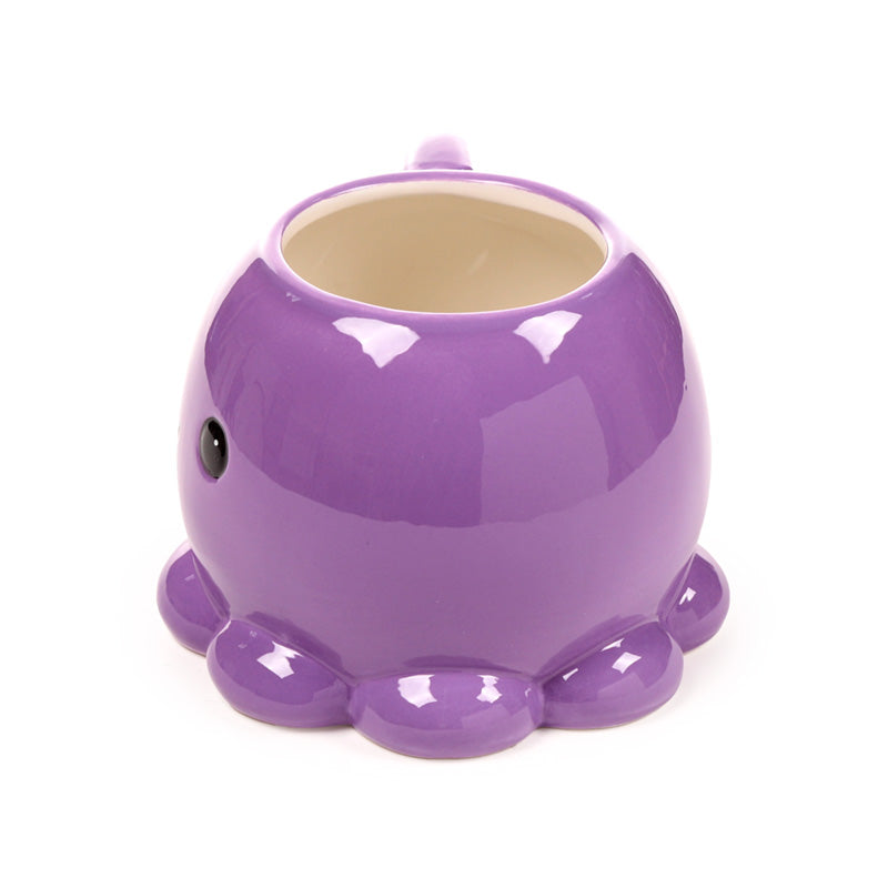 Ceramic Shaped Head Mug - Adoramals Octopus on kitchen shelf