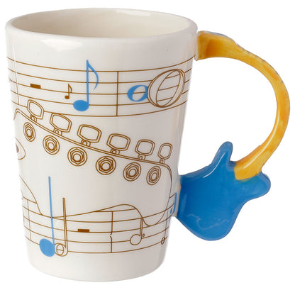 Ceramic Mug with Unique Guitar Design