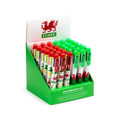 Welsh Dragon Multi-Colour Pen with vibrant ink options
