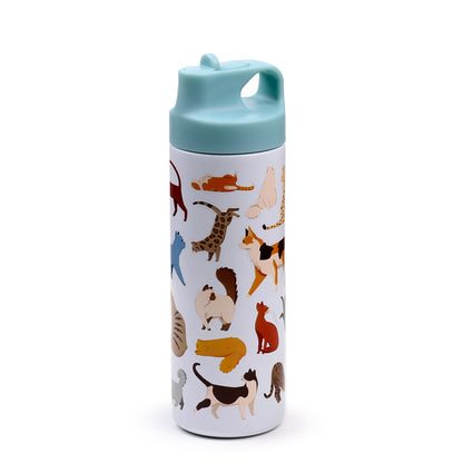 Flip-top design of Feline Fine Cats drinks bottle