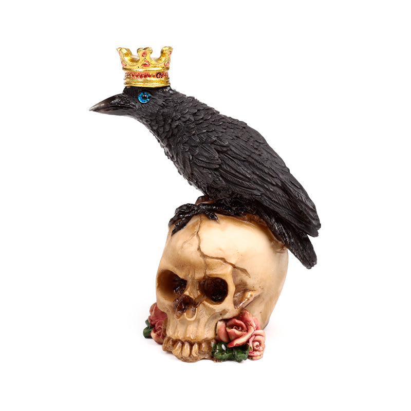 Gothic decor crow ornament with intricate details