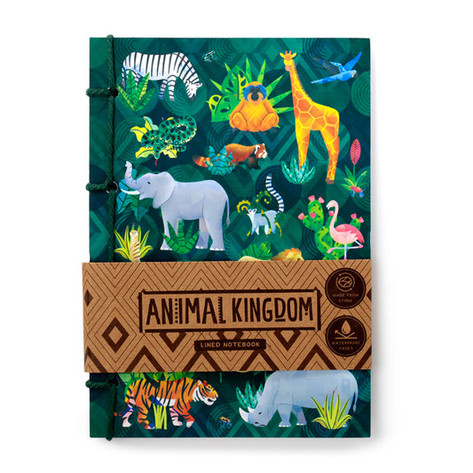 Stone Paper A5 Lined Notebook featuring Animal Kingdom design