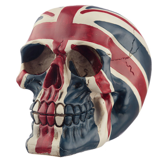 Novelty Union Jack Skull Ornament front view