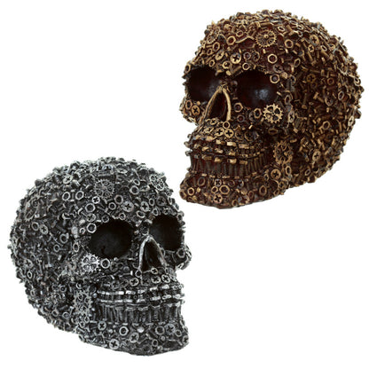 Gothic Collectable Nuts and Bolts Skull Decoration front view