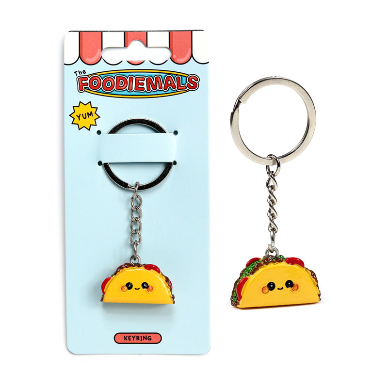 Foodiemals Frida the Taco Novelty Keyring - Displayed with Other Gifts