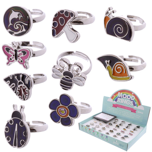 Mood Ring with animal, bug, and flower designs