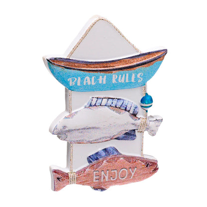 Close-up of Nautical Fish Magnet design