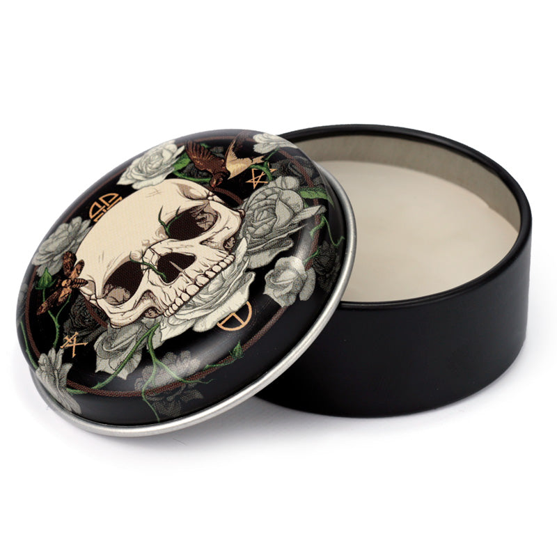 Skulls and Roses Lip Balm in a stylish tin