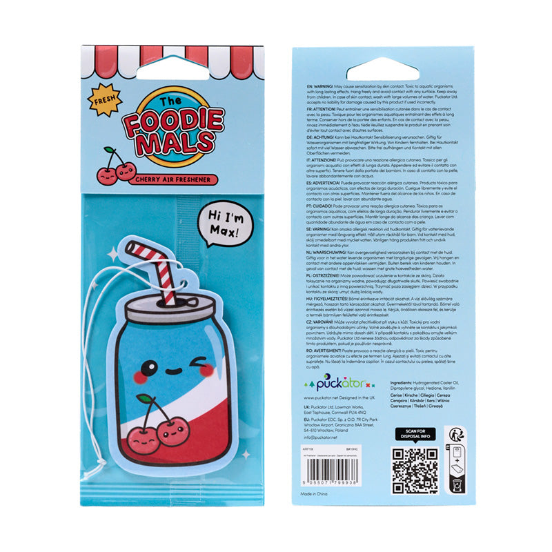 Max the Cherry Cola Foodiemals Air Freshener in a gift setting