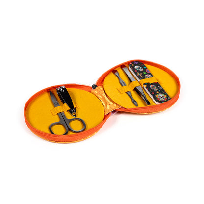 5 Piece Round Manicure Set displayed with decorative elements