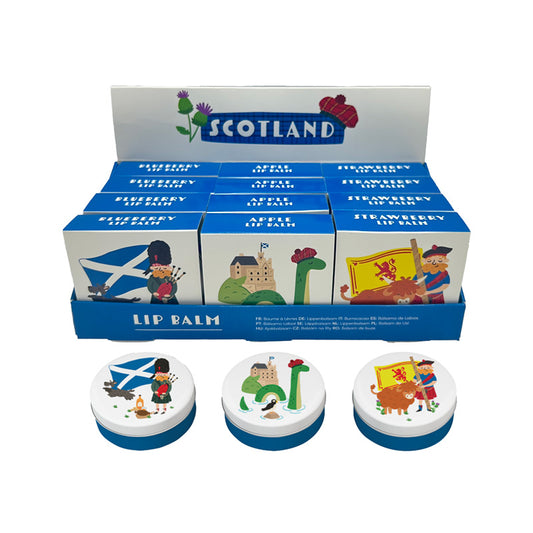 Scotland Souvenir Lip Balm in a decorative tin