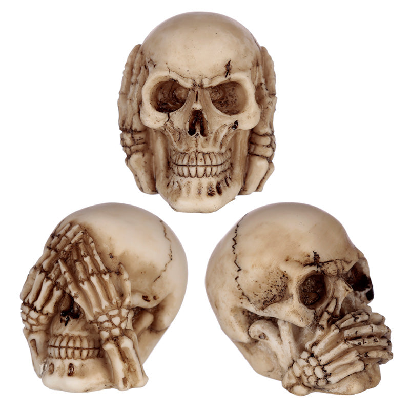 Speak No, Hear No, See No Evil Skull Set