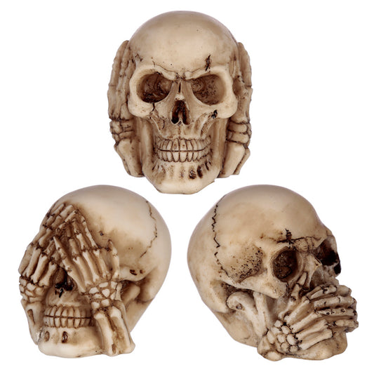 Speak No, Hear No, See No Evil Skull Set