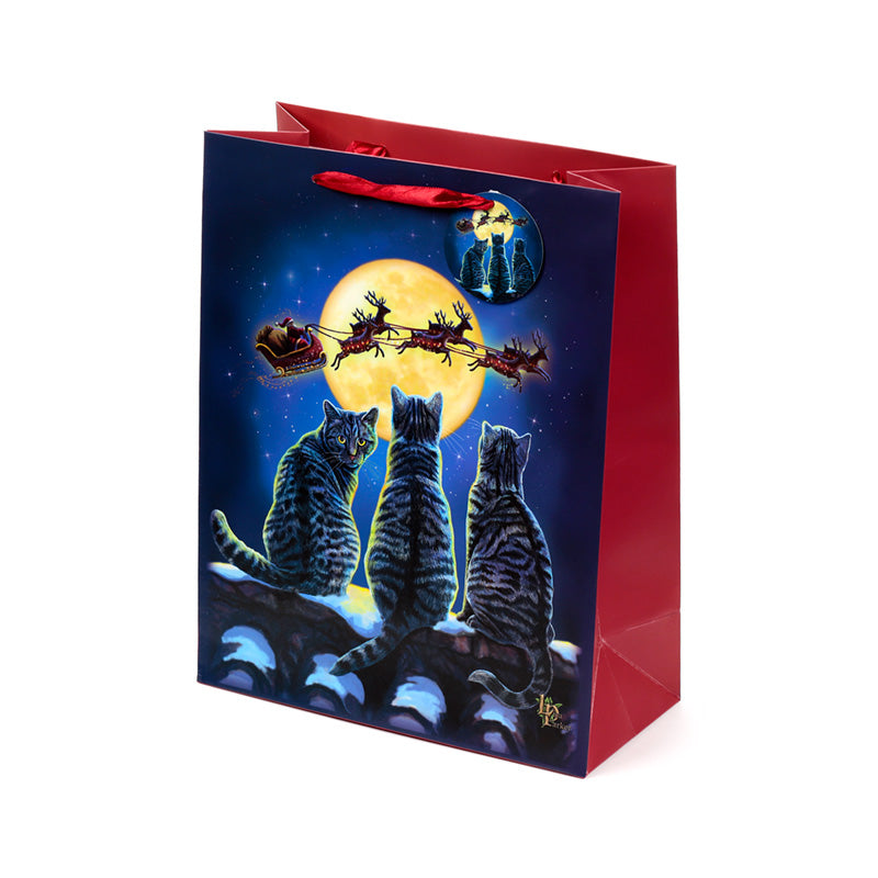 Durable card material of the Lisa Parker Christmas Cats Gift Bag