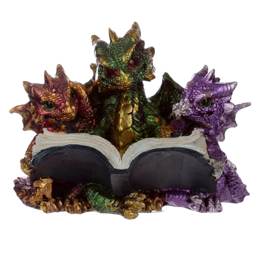 Elements Triple Baby Dragons Reading decorative ornament