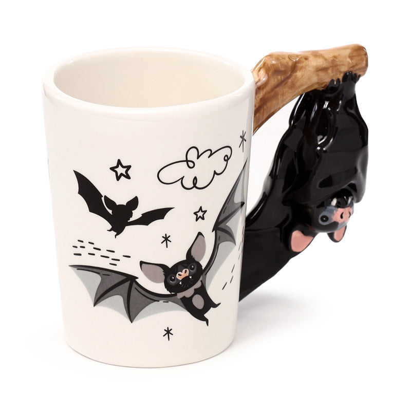 Bat Shaped Handle Ceramic Mug - Front View