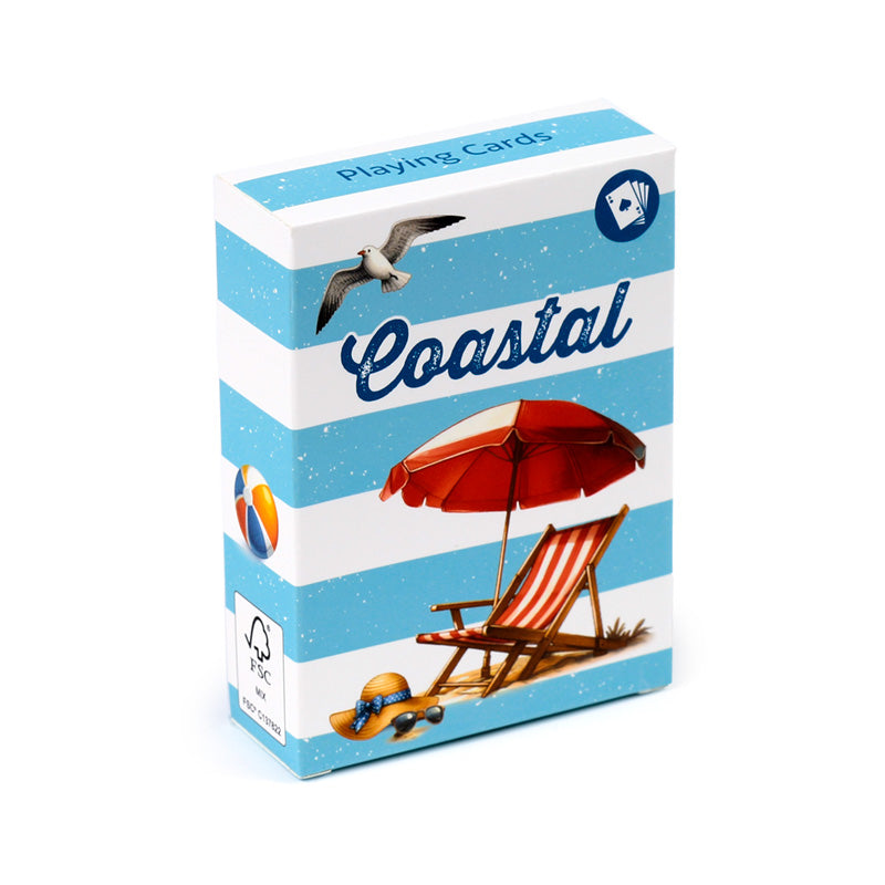Illustrated coastal playing cards