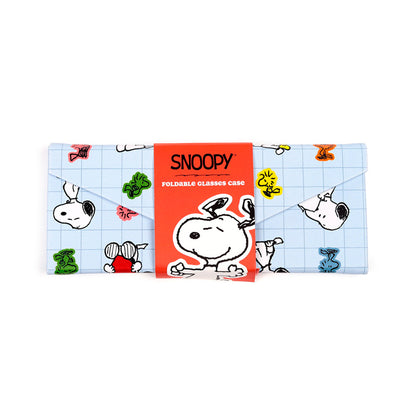 Snoopy and Woodstock Foldable Glasses Holder in use