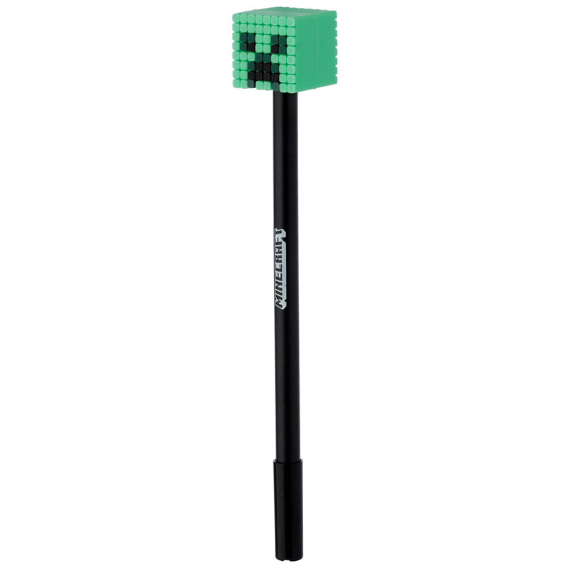 Minecraft Fine Tip Pen with Bee topper in use