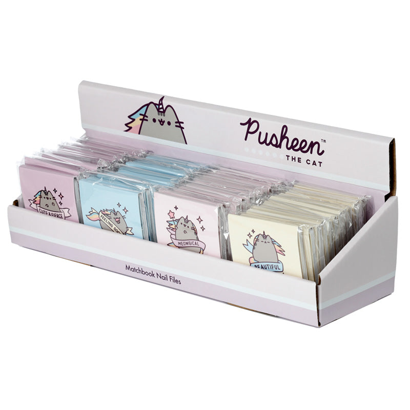 Pusheenicorn Nail File Matchbook on a table