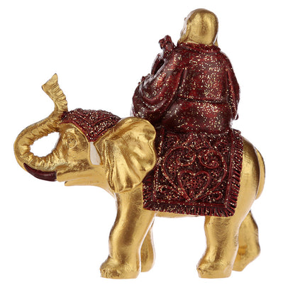 Decorative resin Lucky Buddha and Elephant