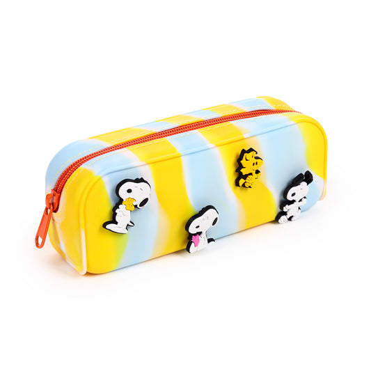 Silicone pencil case featuring Snoopy and Woodstock