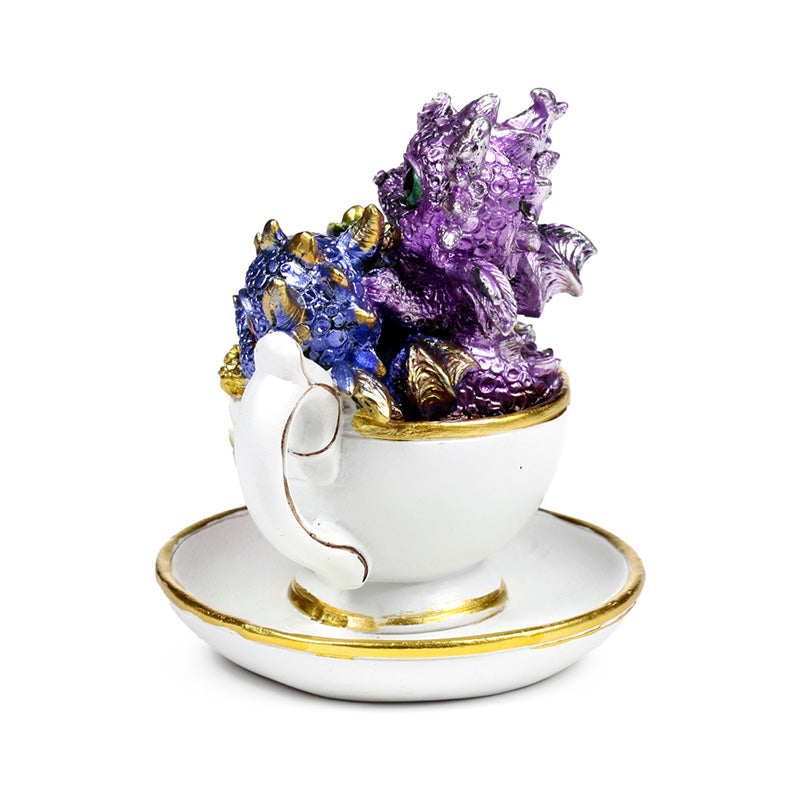 Enchanting dragon teacup in a whimsical setting