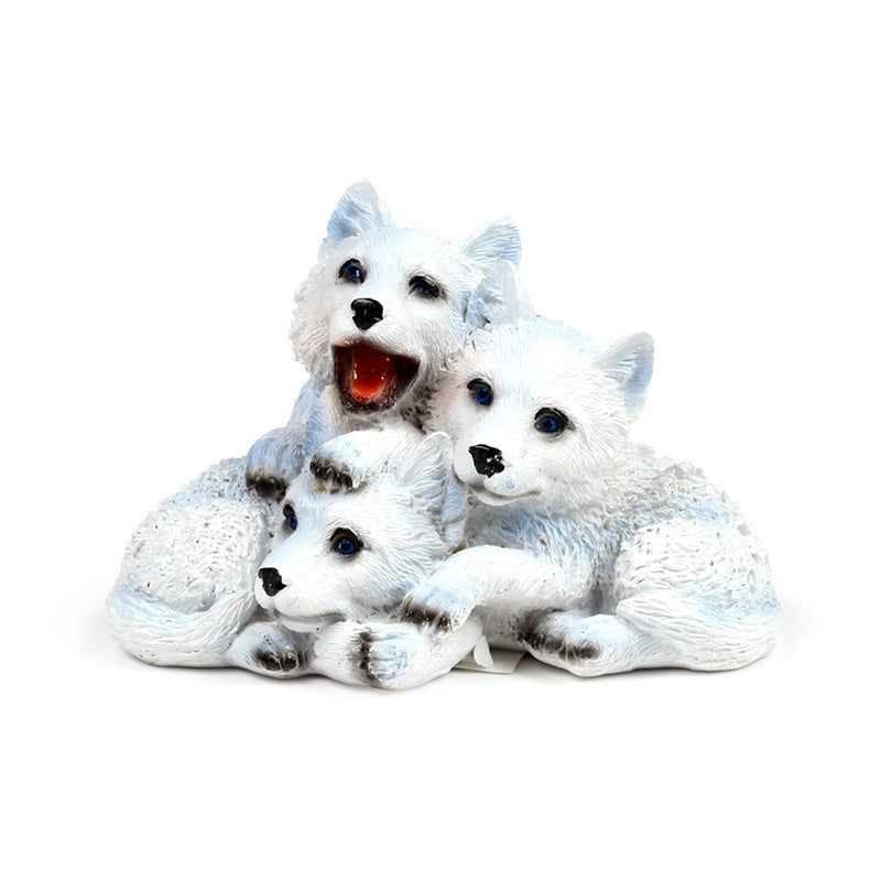 Wolf Ornament Trio of Puppies - Decorative Piece