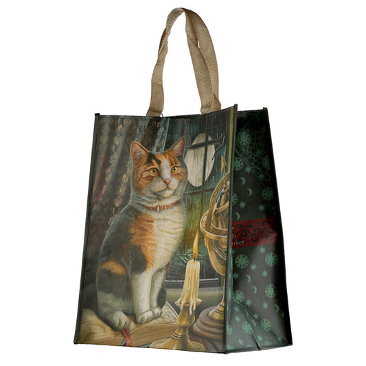 Lisa Parker Adventure Awaits Cat Reusable Shopping Bag front view