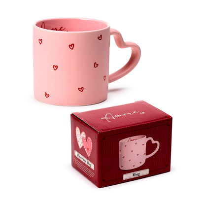 Amore Heart Shaped Handle Mug with a heart-shaped handle