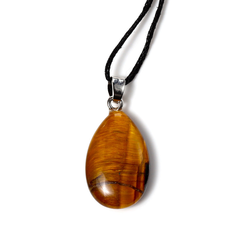 Natural gemstone pendant in teardrop shape