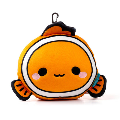 Vibrant design of Finley the Clown Fish travel accessories