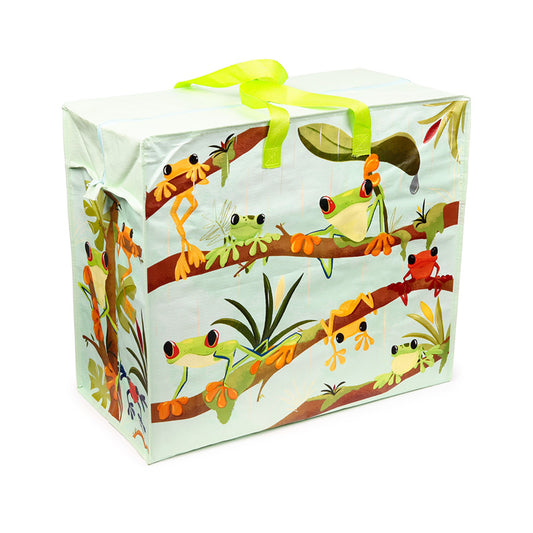 Tropical Frogs Laundry & Storage Bag with vibrant frog design