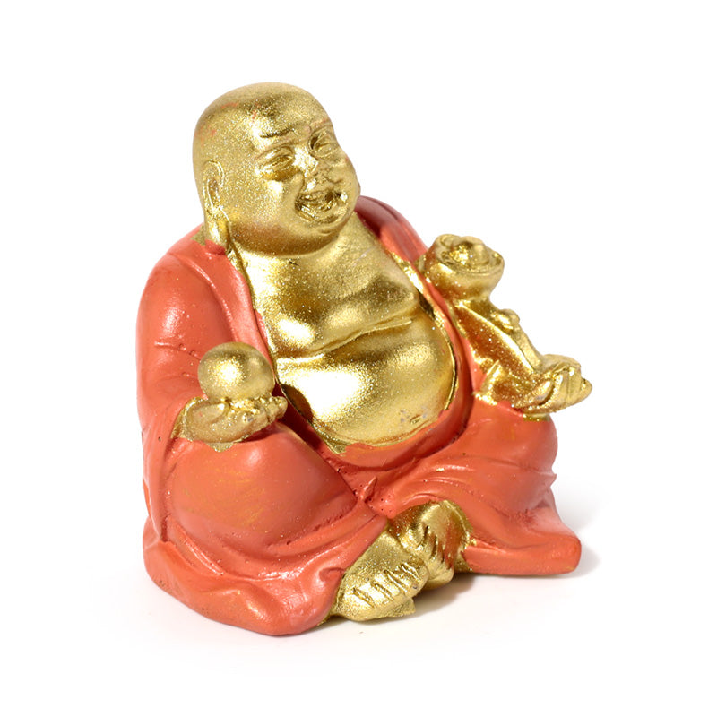 Lucky Buddha Figurine on Mantelpiece