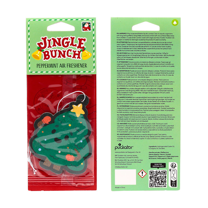 Peppermint Jingle Bunch Air Freshener on a festive table