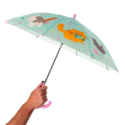 Close-up of Kids Umbrella with cat illustrations