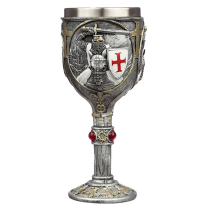 Decorative goblet featuring a Crusader Knight on horseback