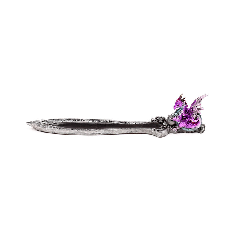 Fantasy-themed Mini Amethyst Dragon Incense Holder