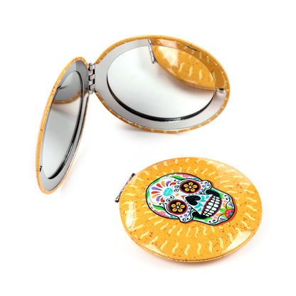 Day of the Dead Compact Mirror open showing reflective surface