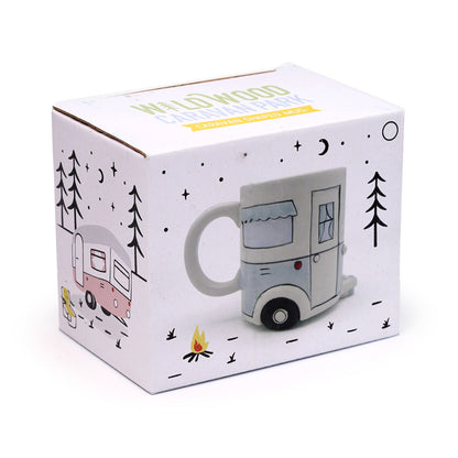 Close-up of Home Is Where You Park It caravan mug